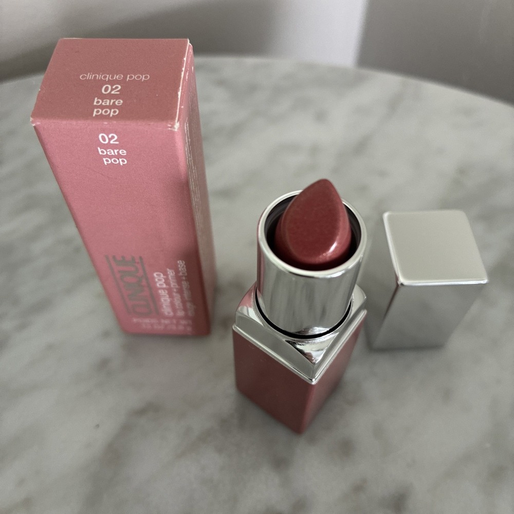 Clinique Pop Lip Colour + Primer Lipstick 02 Bare Pop .13oz / 3.9g - Picture 2 of 3